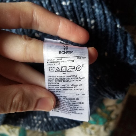 Gap Off the Shoulder Winter Blue Space Dye Sweater (XS) - Picture 8 of 8